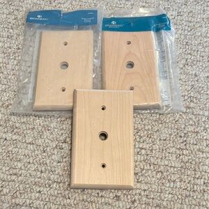 3 Brainerd Unfinished Wood Wall Plates for Coaxial Cable